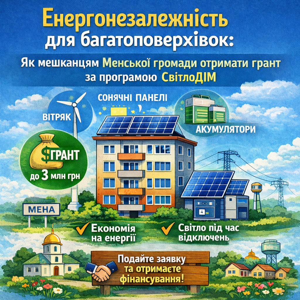 Фотографія Інфографіка про енергонезалежність багатоповерхівок у Мені